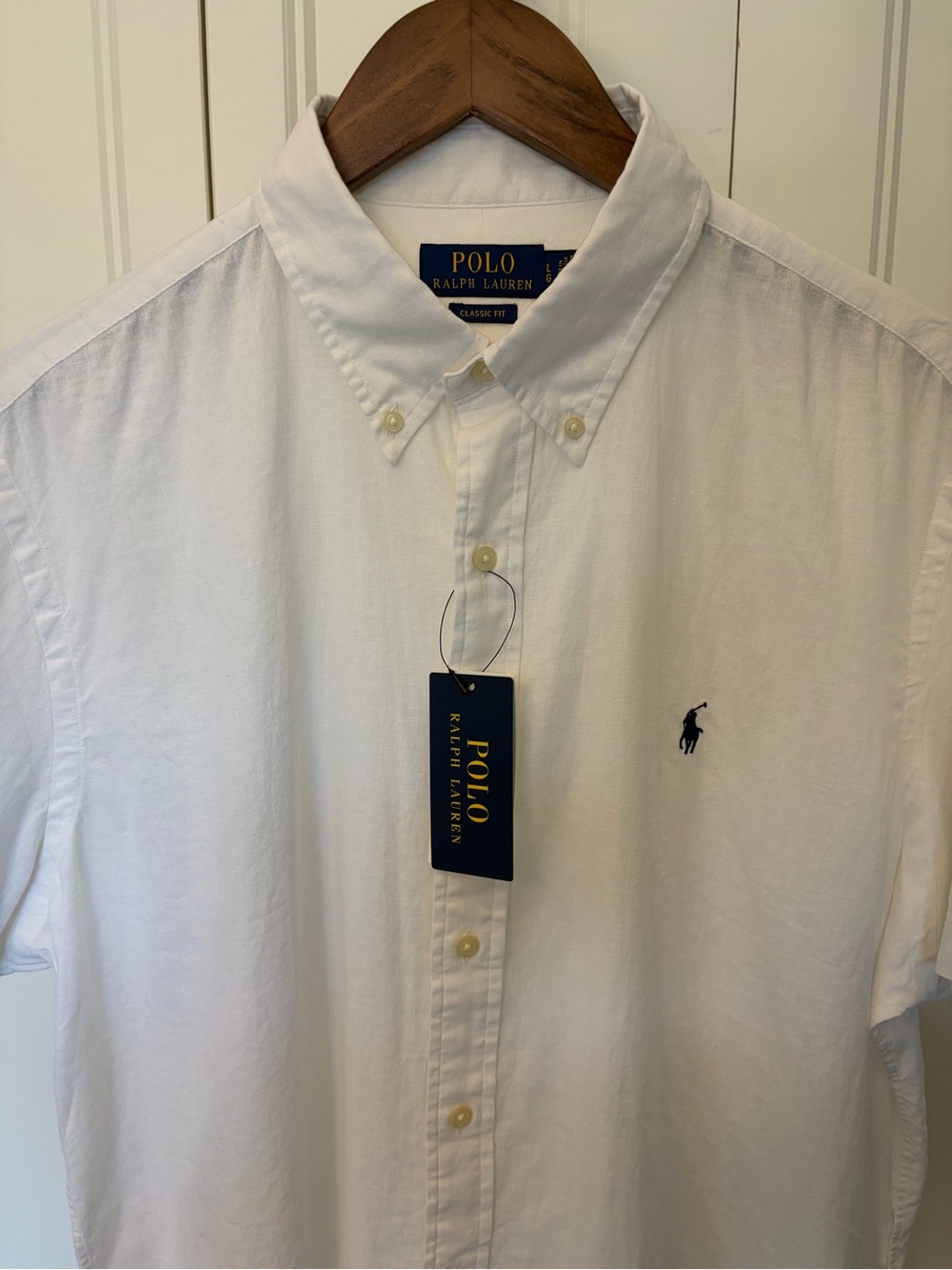 Polo by Ralph Lauren White Classic Linen Button-Down Oxford Shirt